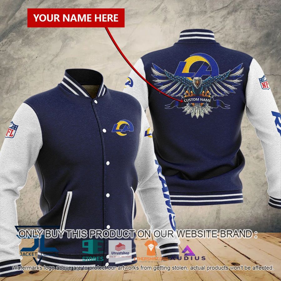 personalized united states flag eagle los angeles rams baseball jacket 2 67351