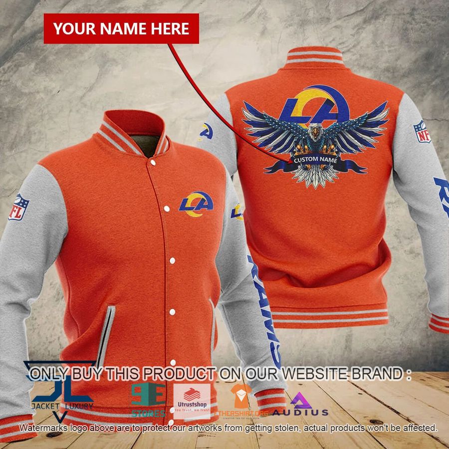 personalized united states flag eagle los angeles rams baseball jacket 4 30837