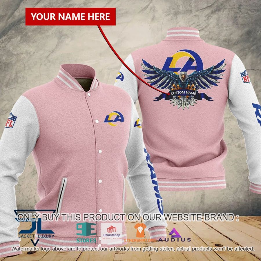 personalized united states flag eagle los angeles rams baseball jacket 5 40736