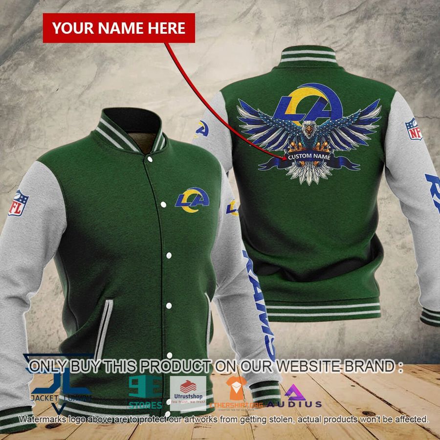 personalized united states flag eagle los angeles rams baseball jacket 6 2911