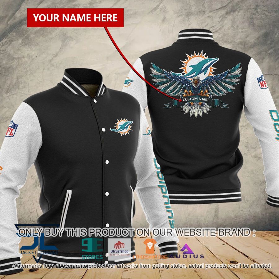 personalized united states flag eagle miami dolphins baseball jacket 1 37894