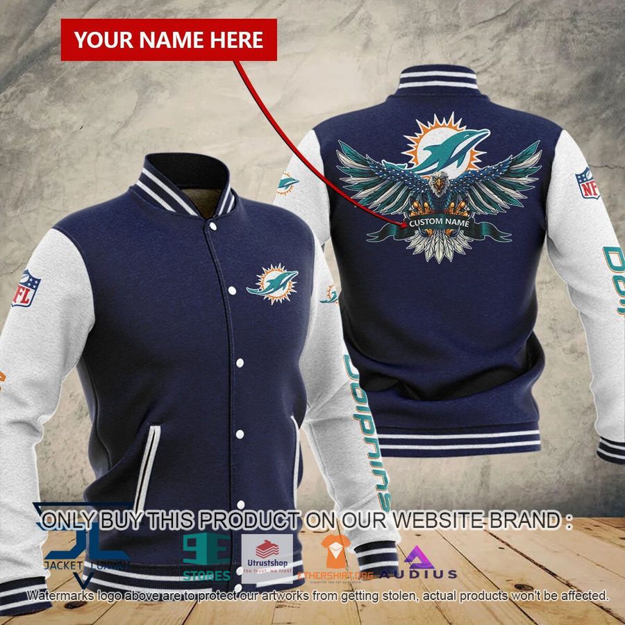 personalized united states flag eagle miami dolphins baseball jacket 2 98498