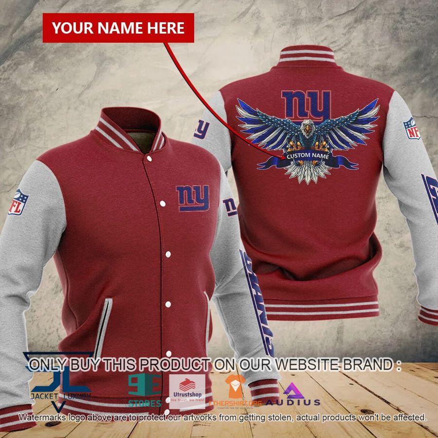 personalized united states flag eagle new york giants baseball jacket 3 71090