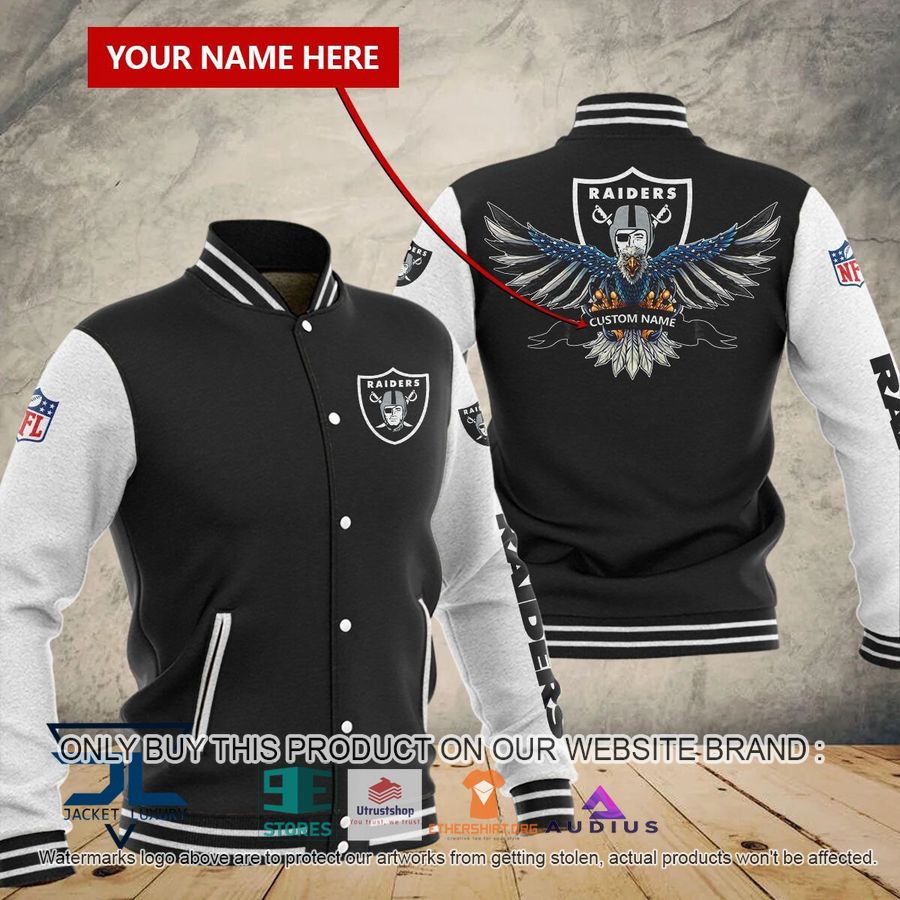 personalized united states flag eagle oakland raiders baseball jacket 1 90443