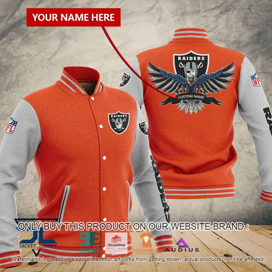 personalized united states flag eagle oakland raiders baseball jacket 4 93915