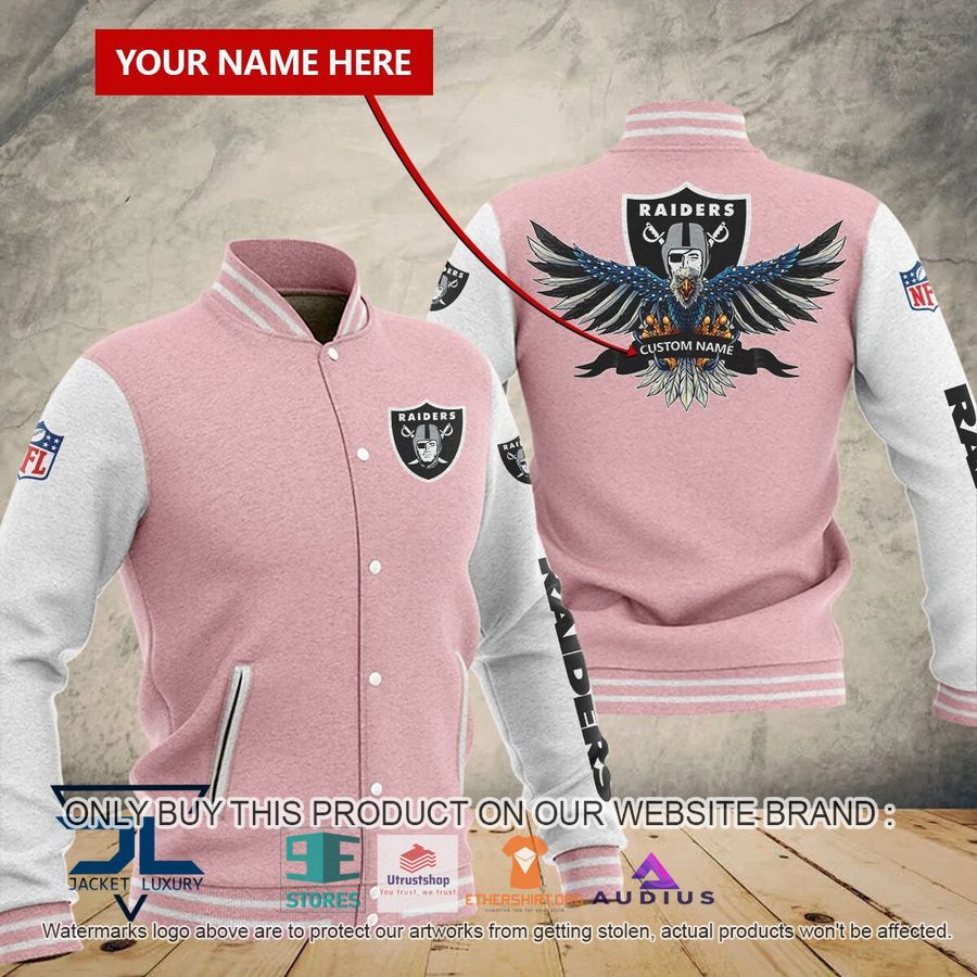 personalized united states flag eagle oakland raiders baseball jacket 5 13315