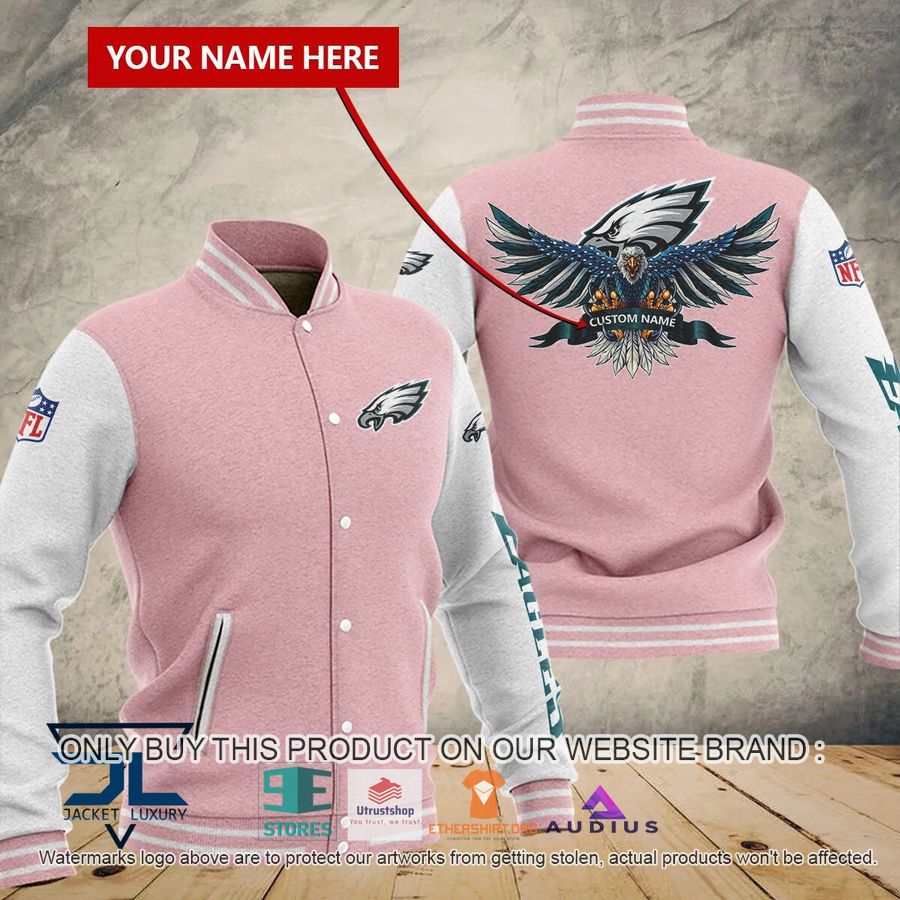 personalized united states flag eagle philadelphia eagles baseball jacket 5 43709