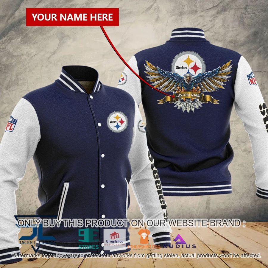 personalized united states flag eagle pittsburgh steelers baseball jacket 2 79509