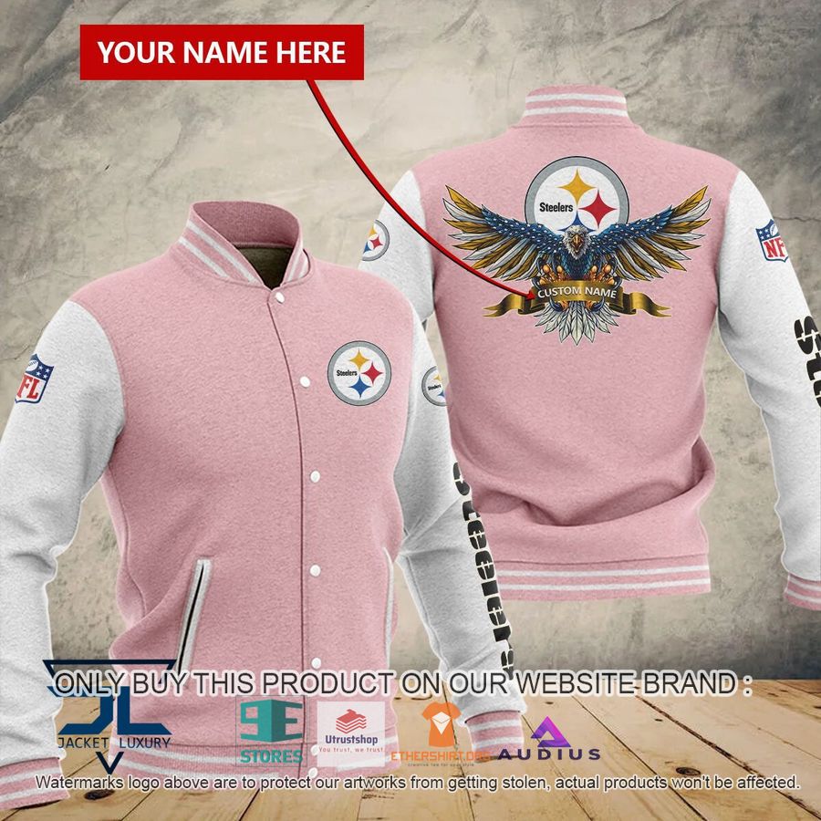 personalized united states flag eagle pittsburgh steelers baseball jacket 5 92064