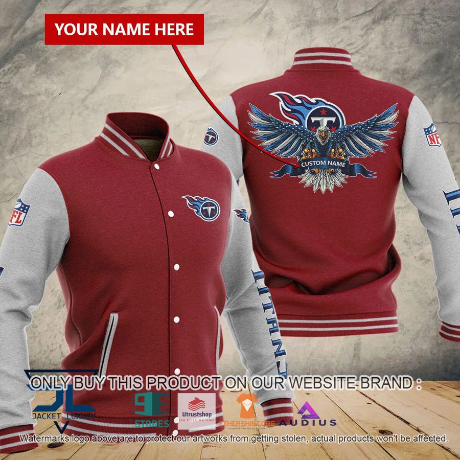 personalized united states flag eagle tennessee titans baseball jacket 3 6733