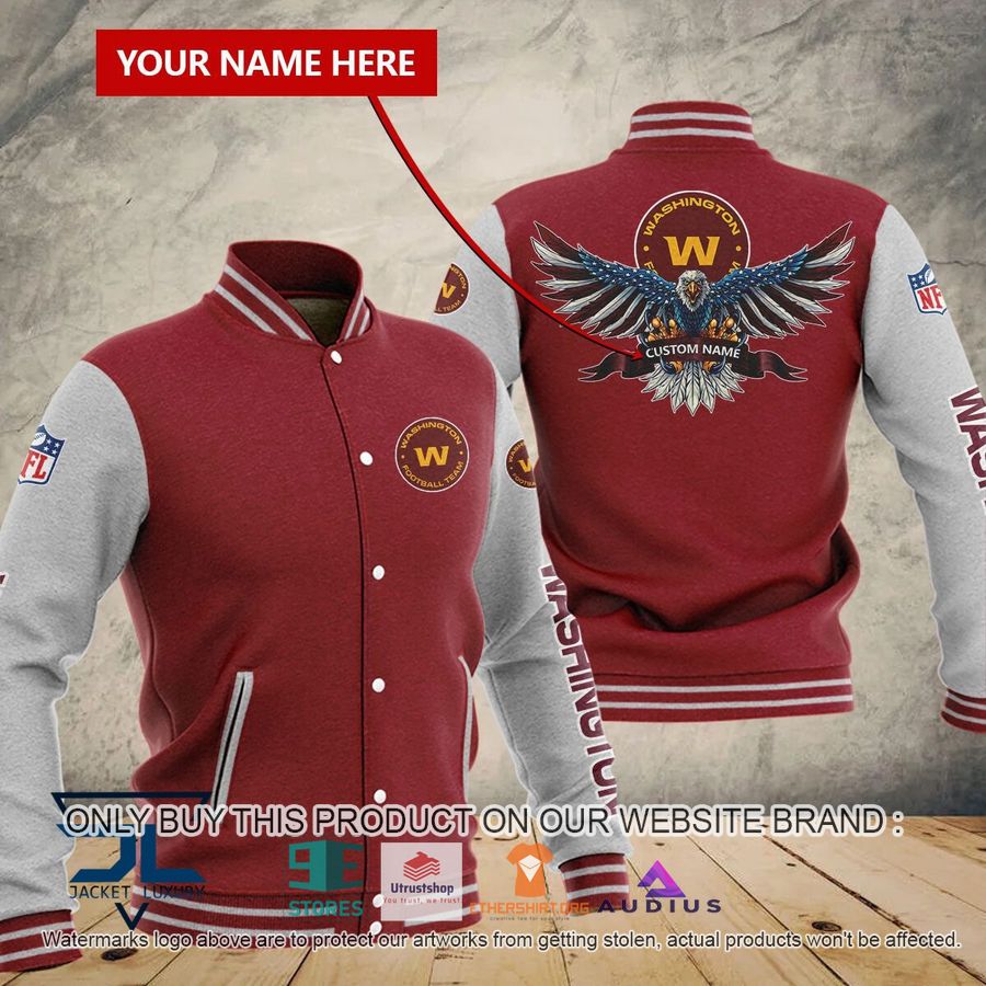 personalized united states flag eagle washington football team baseball jacket 3 10443