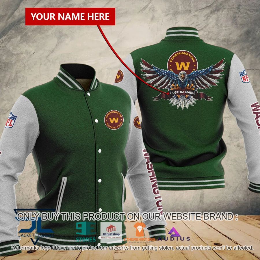 personalized united states flag eagle washington football team baseball jacket 6 57261