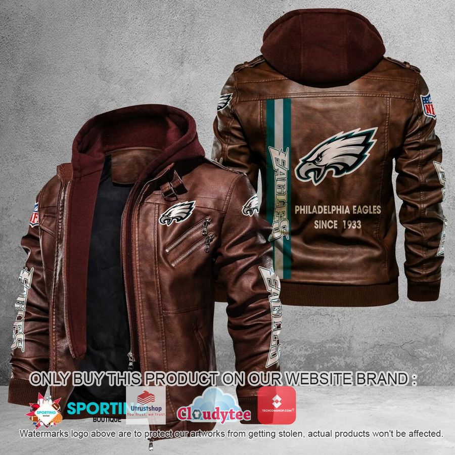 philadelphia eagles since 1933 nfl leather jacket 2 47790