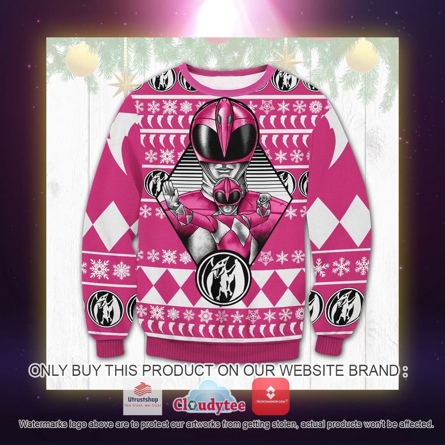 pink power rangers ugly sweater 2 50086