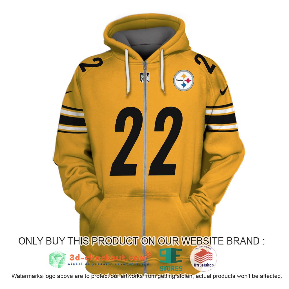 pittsburgh steelers nfl franco harris yellow 3d shirt hoodie 1 28279