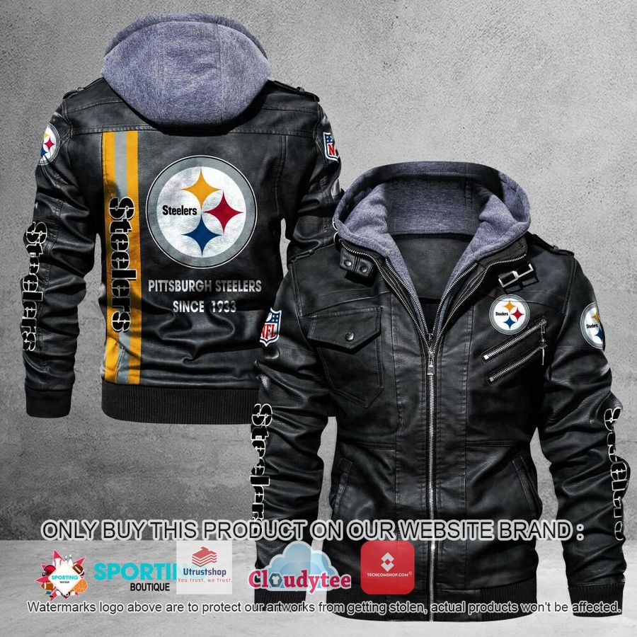 pittsburgh steelers since 1933 nfl leather jacket 1 27703