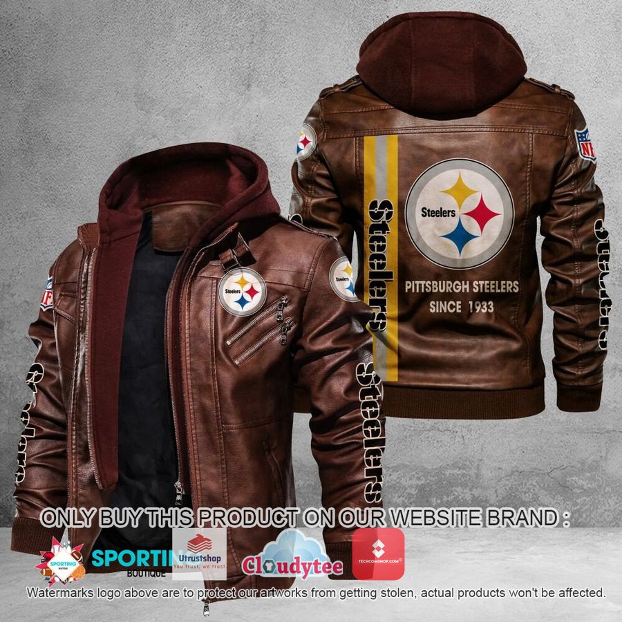pittsburgh steelers since 1933 nfl leather jacket 2 64155