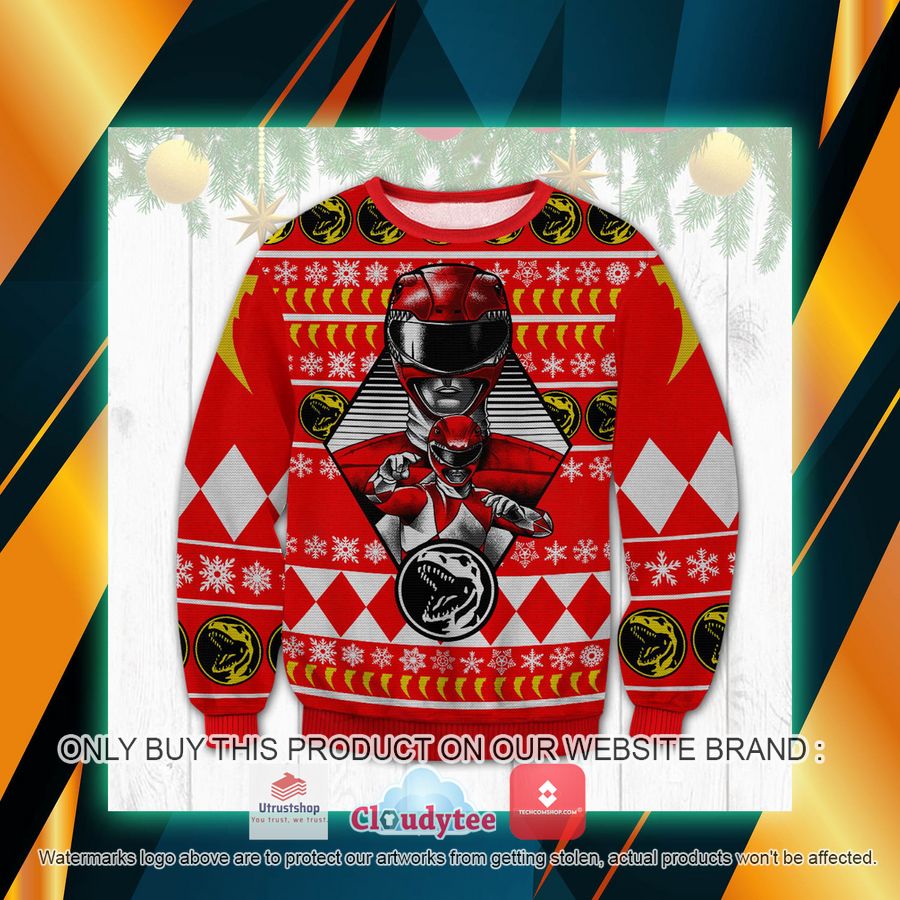red power rangers ugly sweater 1 91933