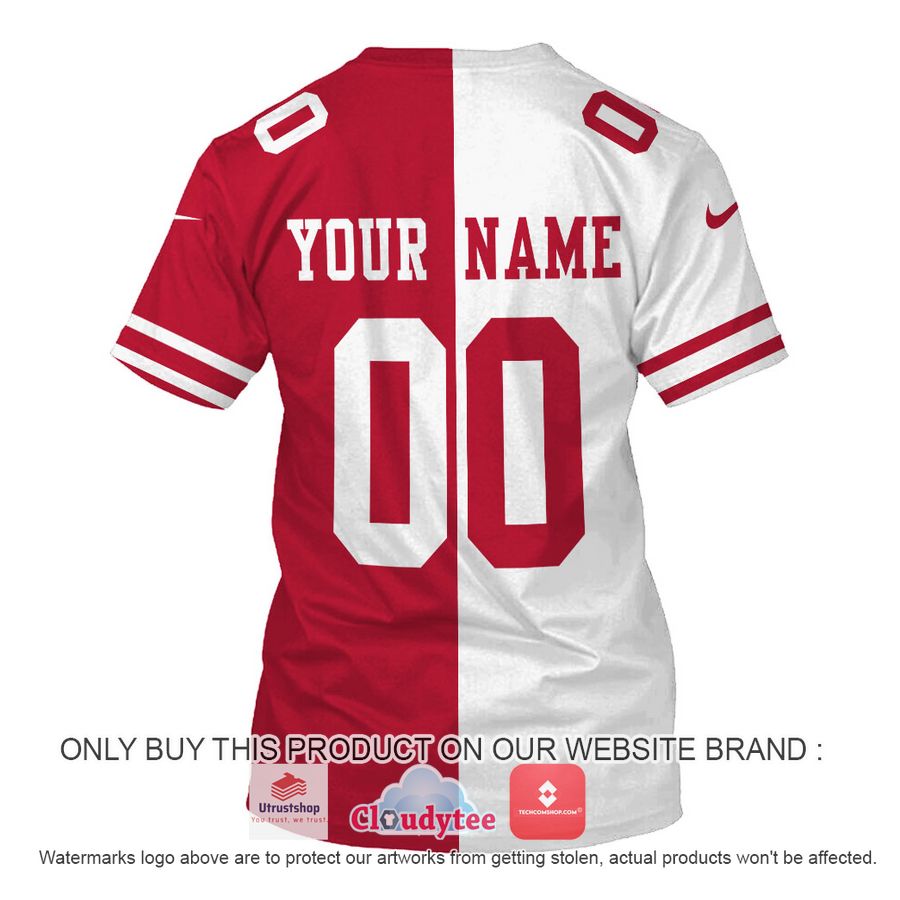 san francisco 49ers nfl custom name and number red white hoodie shirt 5 83811
