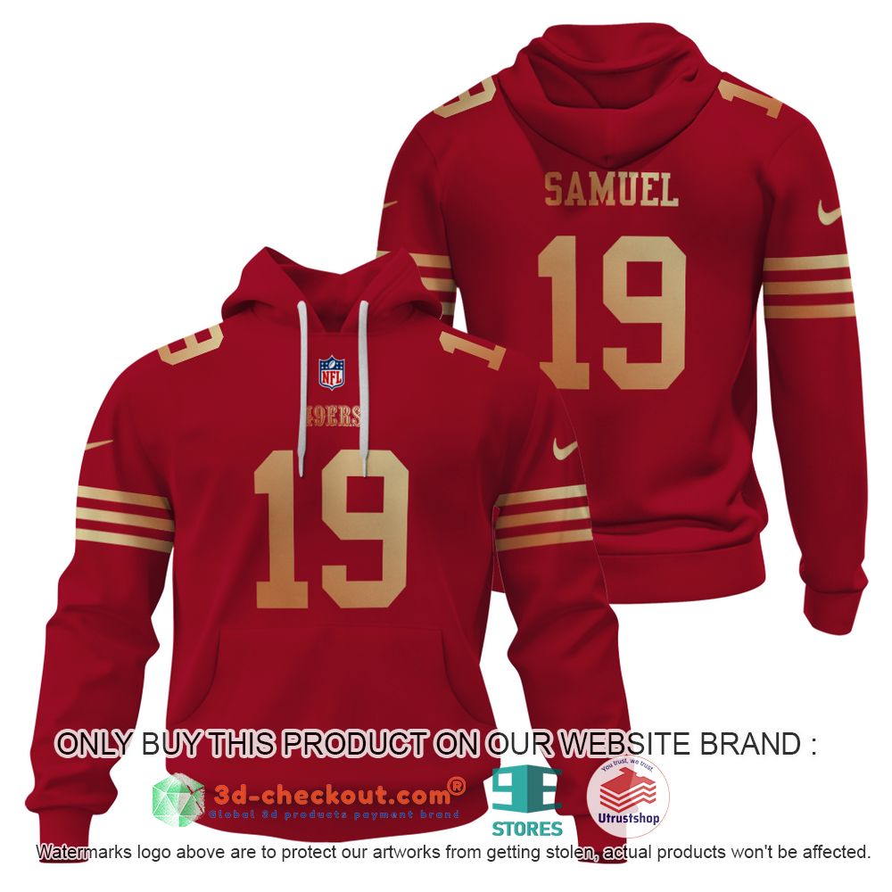 san francisco 49ers nfl deebo samuel red color 3d shirt hoodie 1 18202