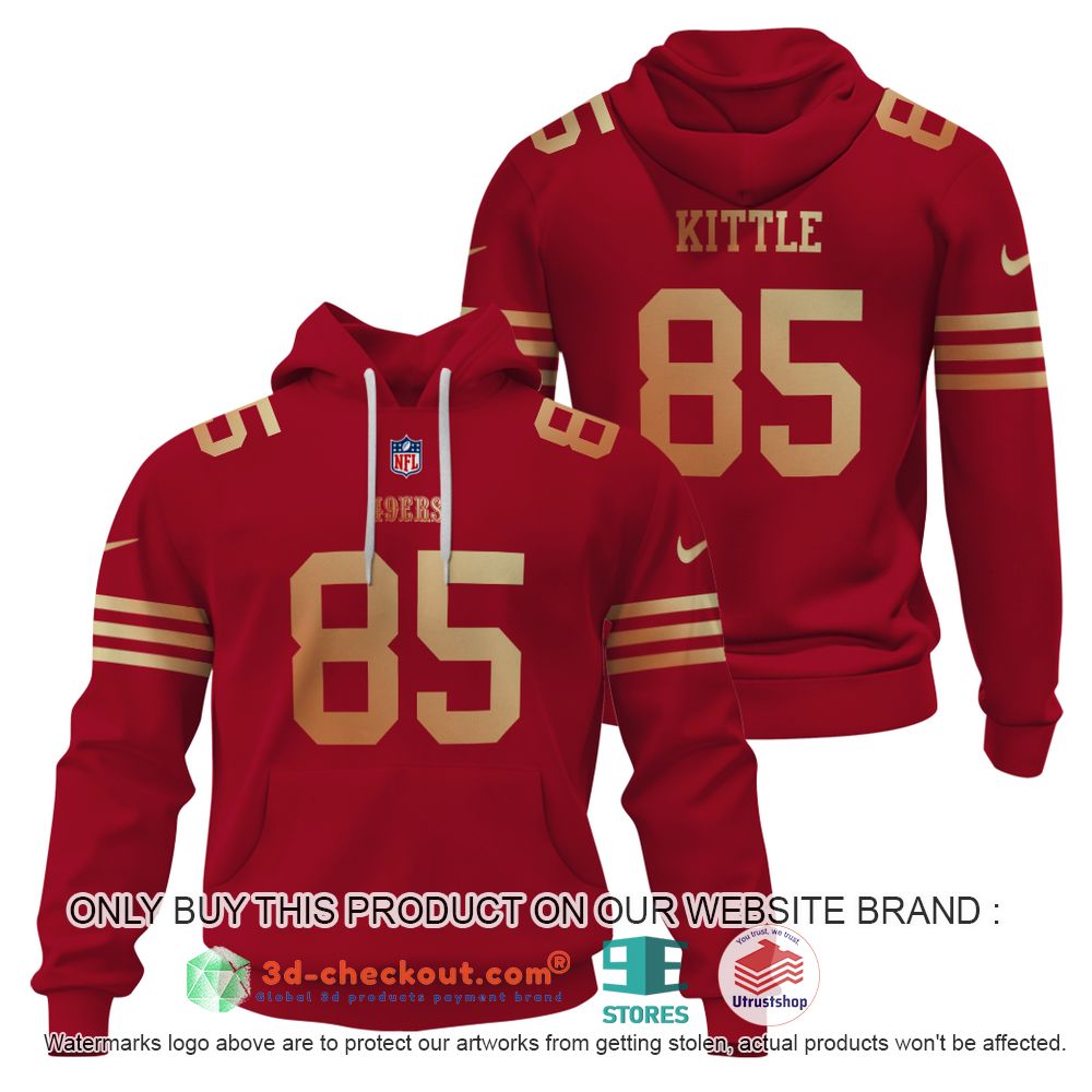 san francisco 49ers nfl george kittle red 3d shirt hoodie 1 67668