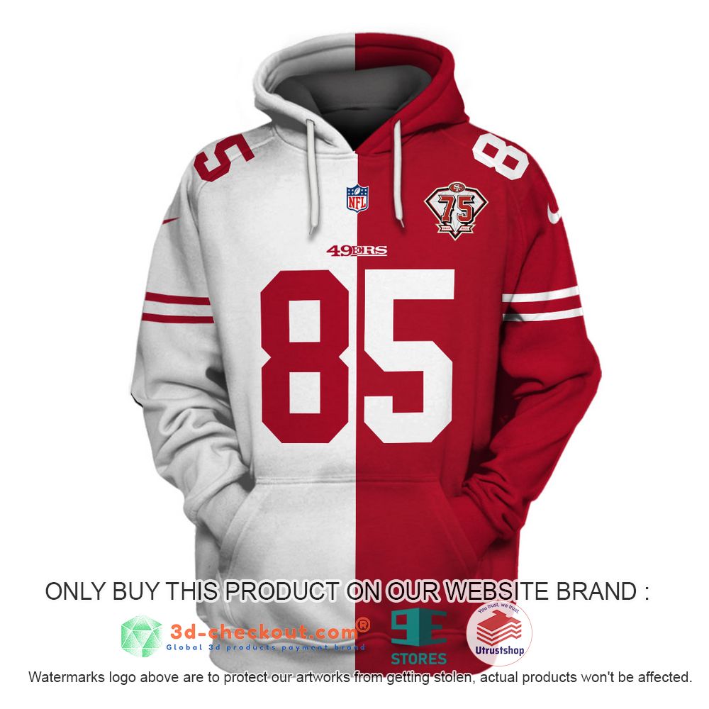 san francisco 49ers nfl george kittle red white 3d shirt hoodie 1 63559