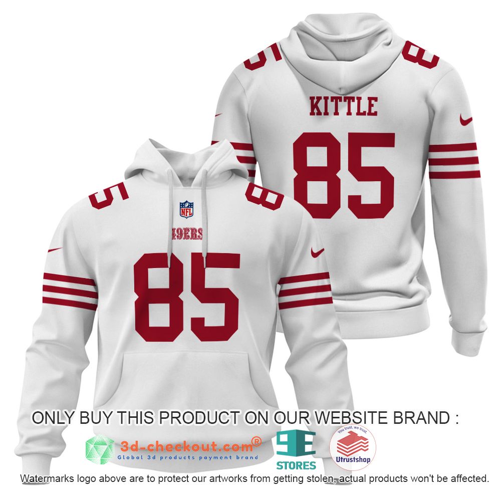san francisco 49ers nfl george kittle white 3d shirt hoodie 2 42567