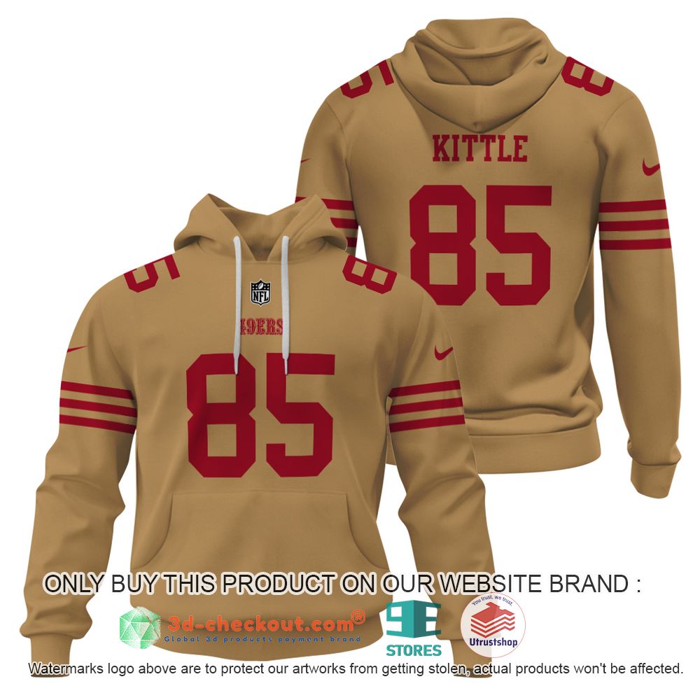 san francisco 49ers nfl george kittle yellow 3d shirt hoodie 2 69170