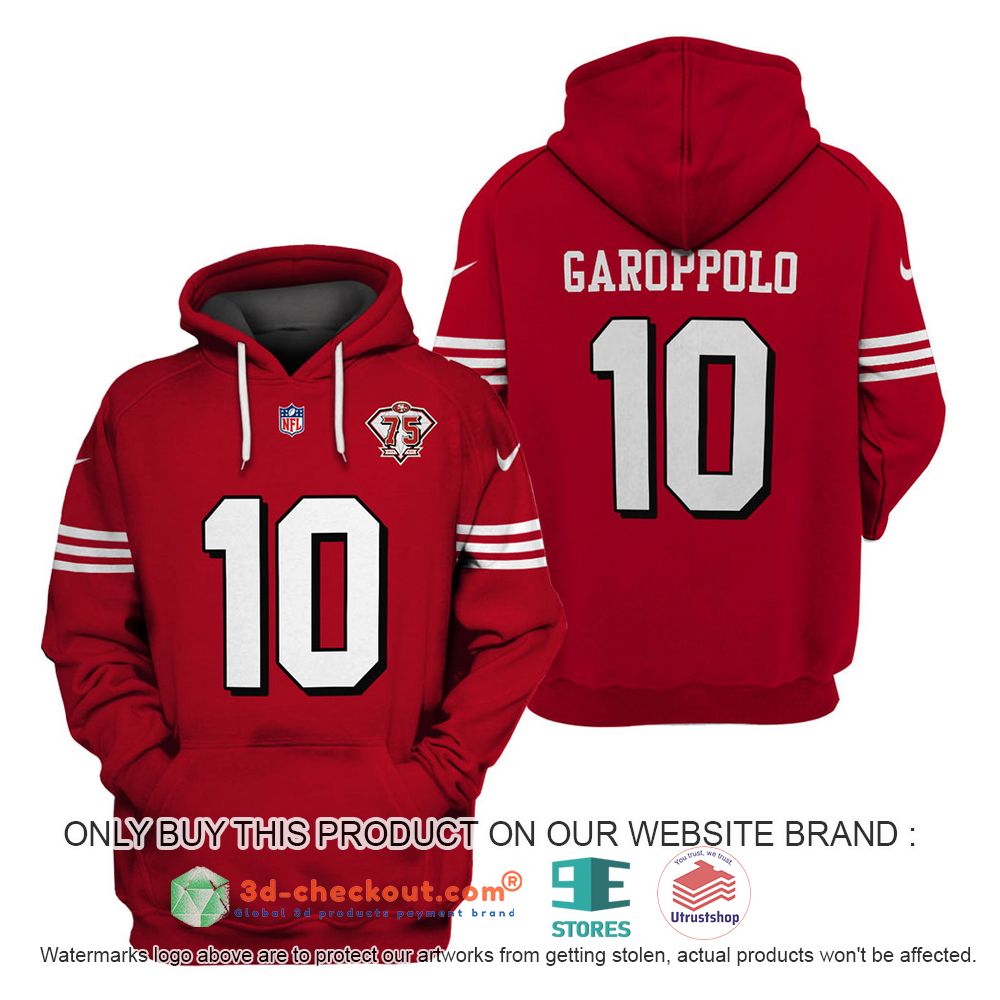 san francisco 49ers nfl jimmy garoppolo red 3d shirt hoodie 2 95171