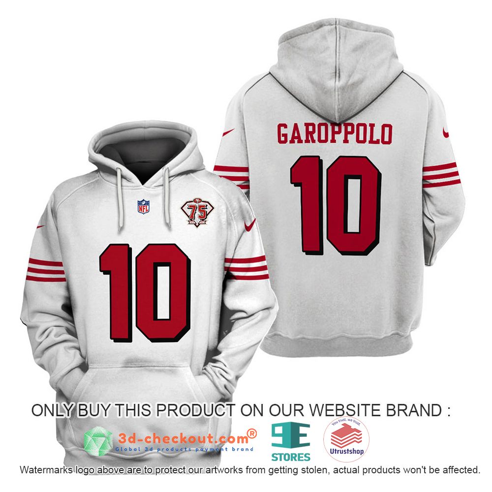 san francisco 49ers nfl jimmy garoppolo white 3d shirt hoodie 2 72719