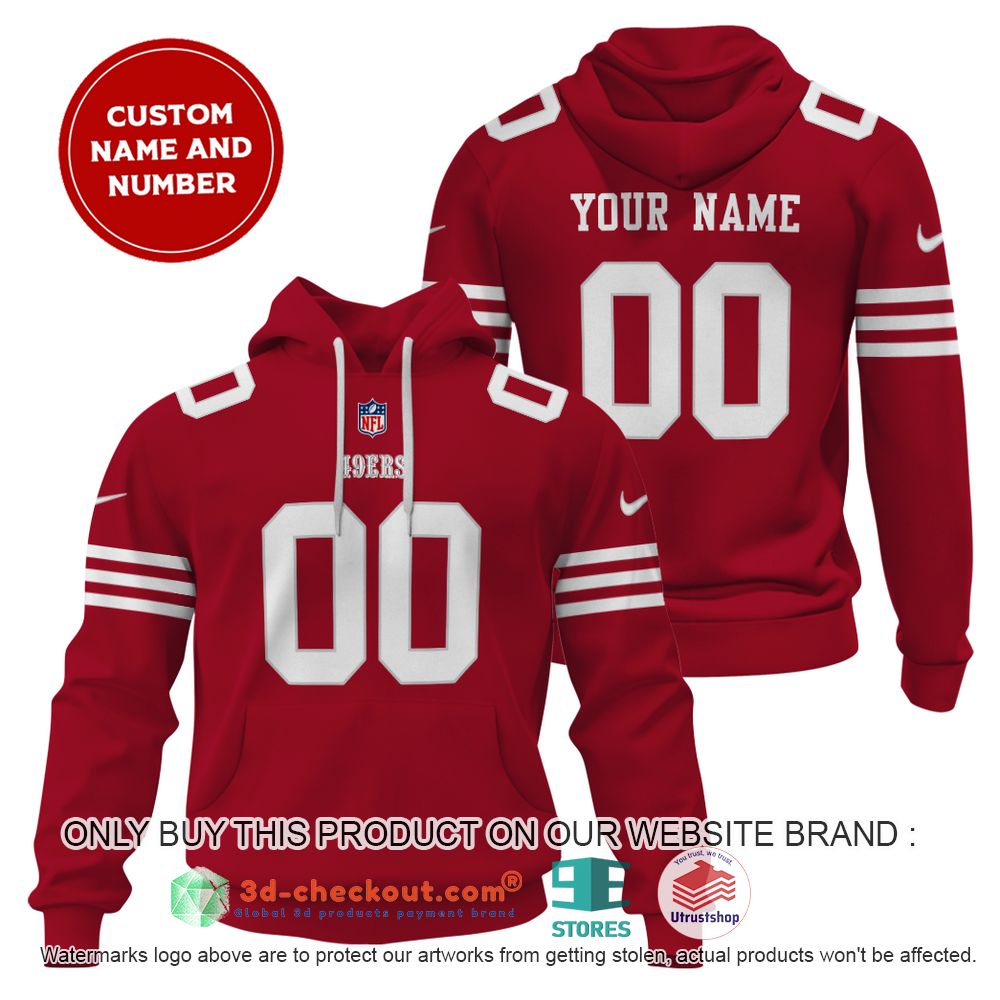 san francisco 49ers nfl personalized red 3d shirt hoodie 2 18660