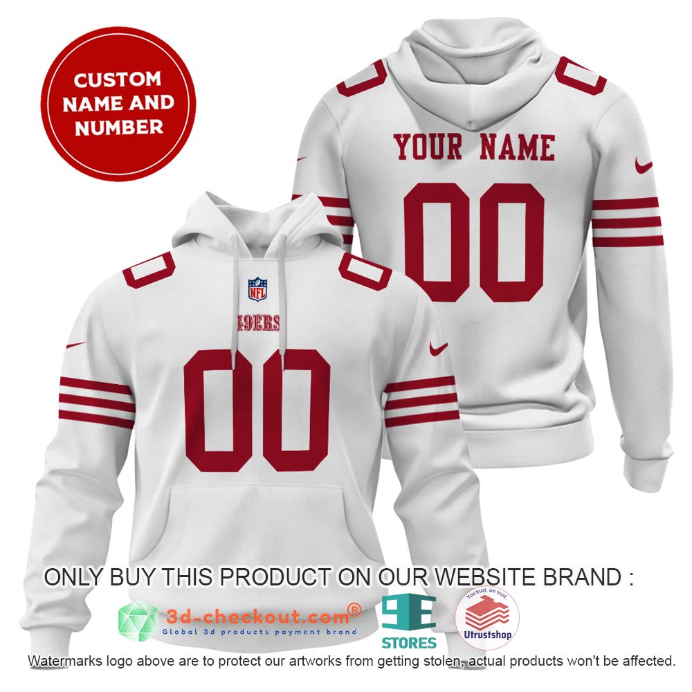 san francisco 49ers nfl personalized white 3d shirt hoodie 2 57942