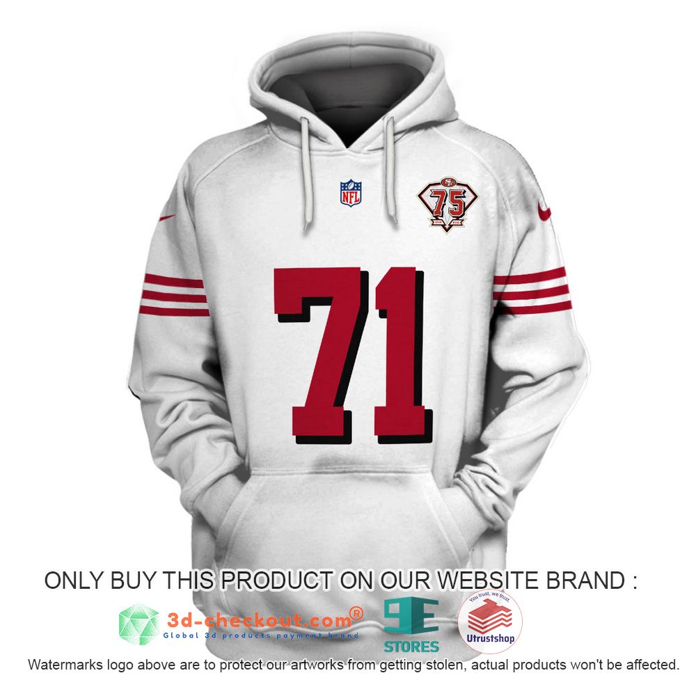 san francisco 49ers nfl trent williams white 3d shirt hoodie 1 83052