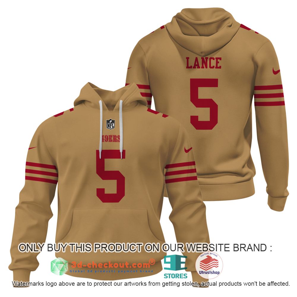 san francisco 49ers nfl trey lance brown 3d shirt hoodie 2 88495
