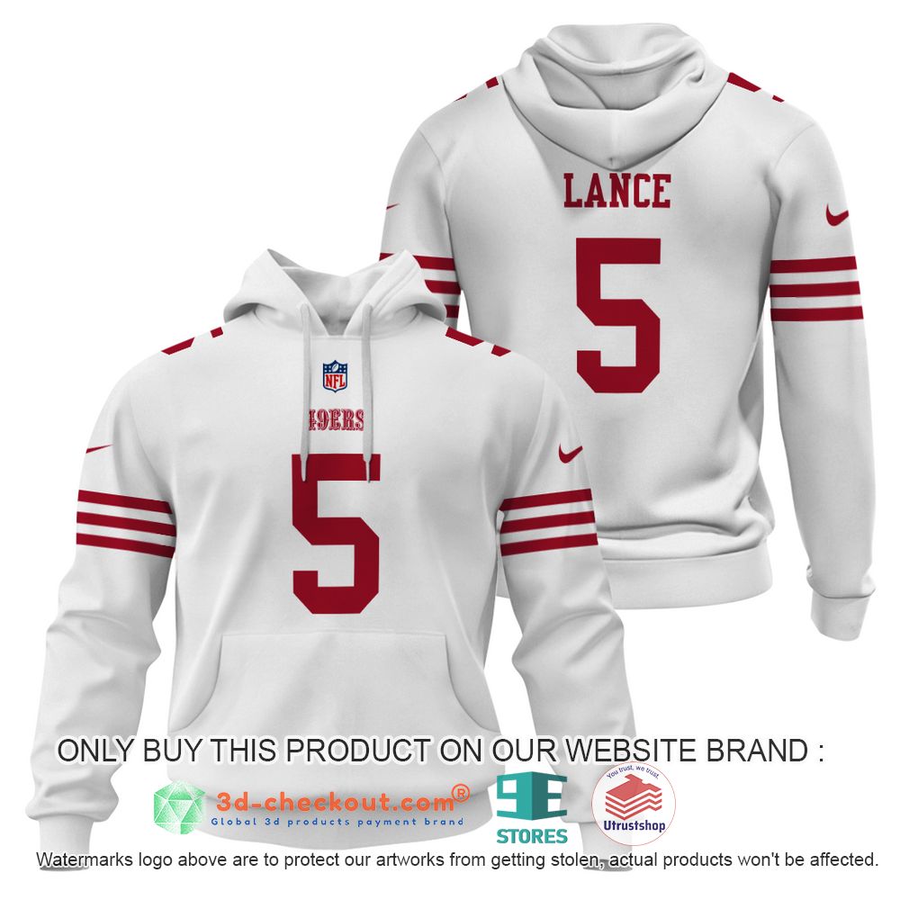 san francisco 49ers nfl trey lance white 3d shirt hoodie 2 70712