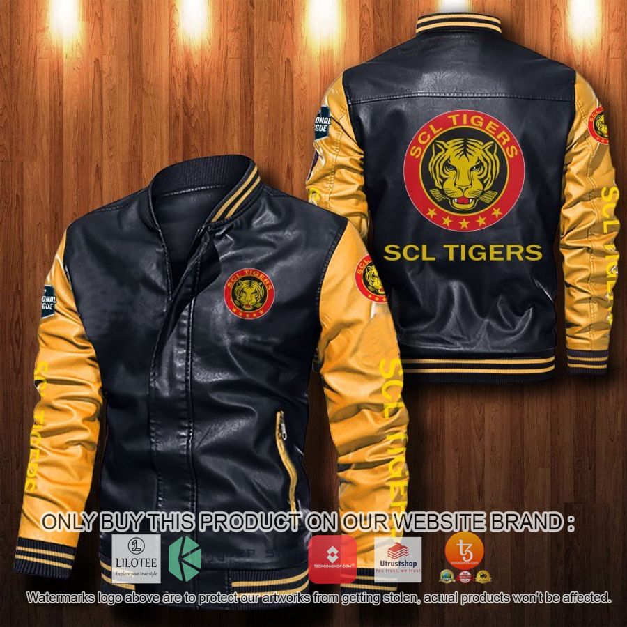 scl tigers leather bomber jacket 1 3372
