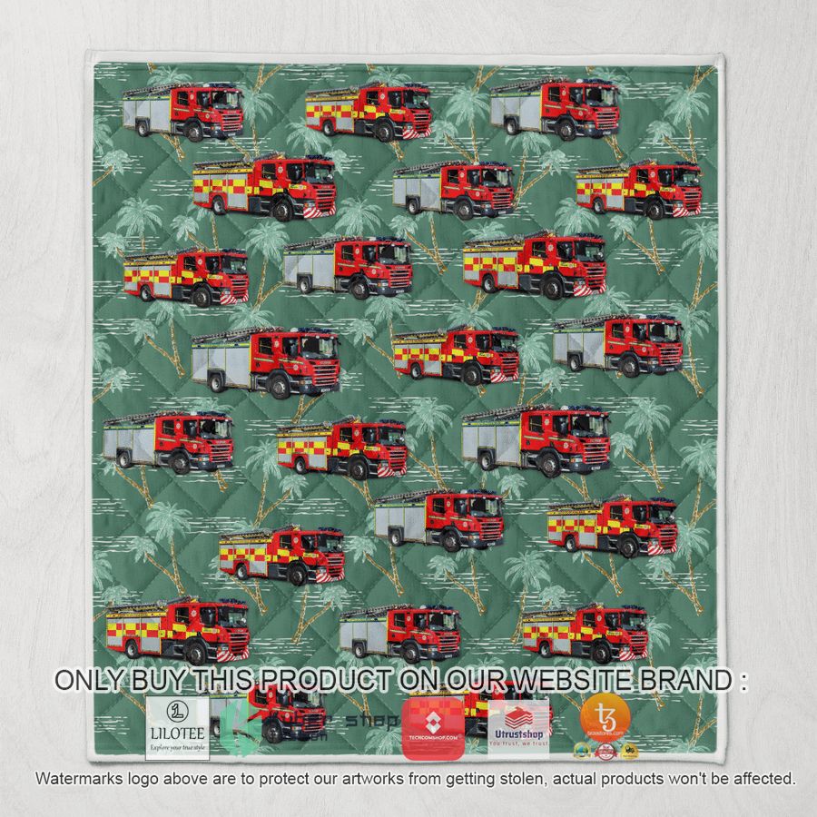 scotland scottish fire and rescue service green quilt blanket 1 18782