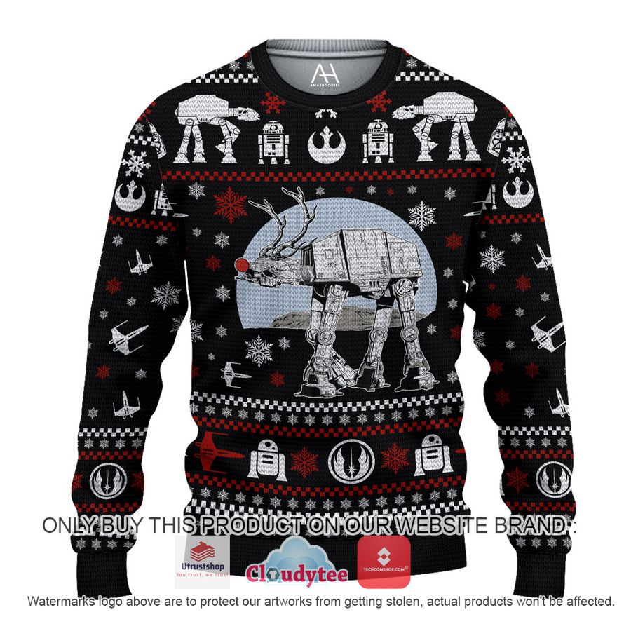 star wars rudolph atat walker christmas all over printed shirt hoodie 1 18125