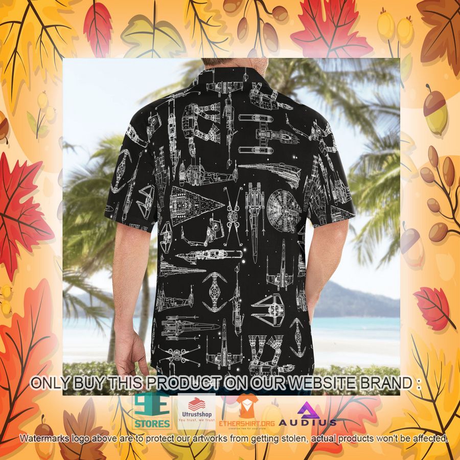 star wars ship pattern black hawaii shirt shorts 21 30925