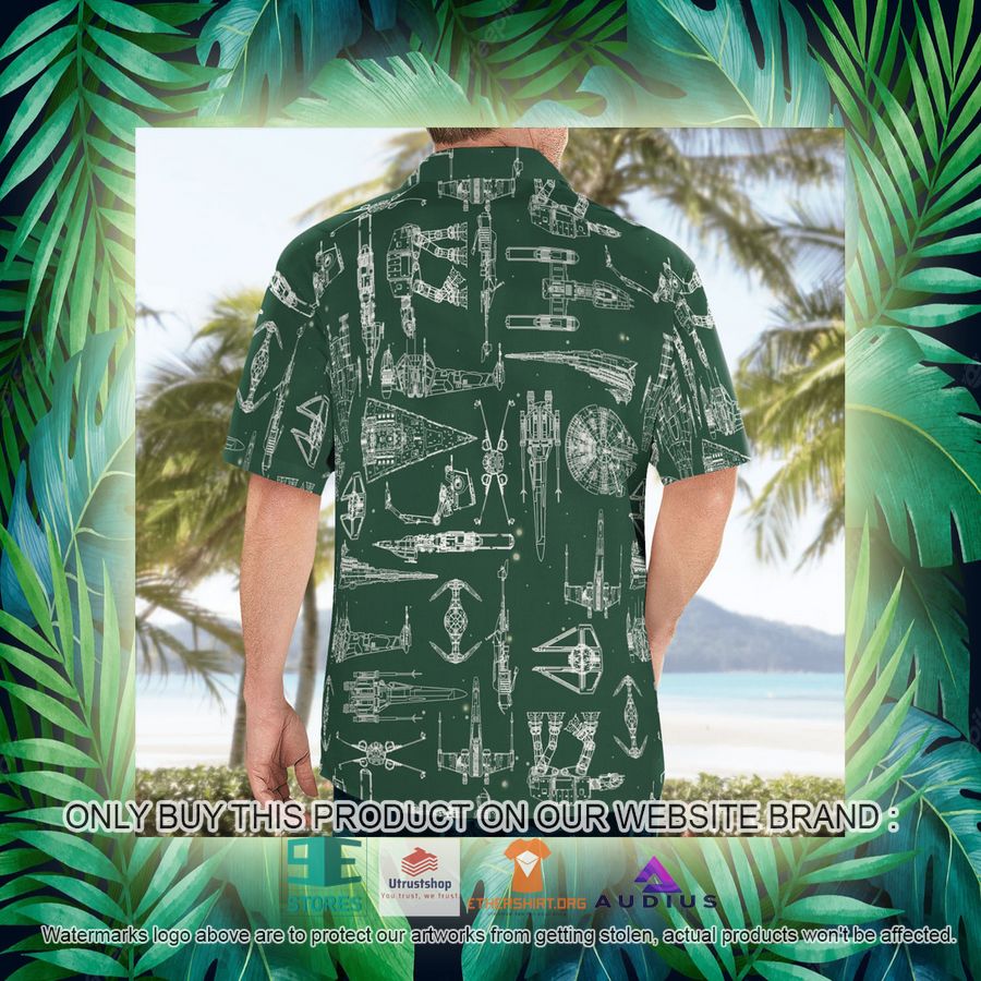 star wars ship pattern green hawaii shirt shorts 12 4498