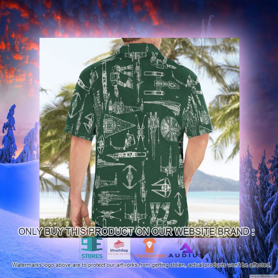 star wars ship pattern green hawaii shirt shorts 7 99923