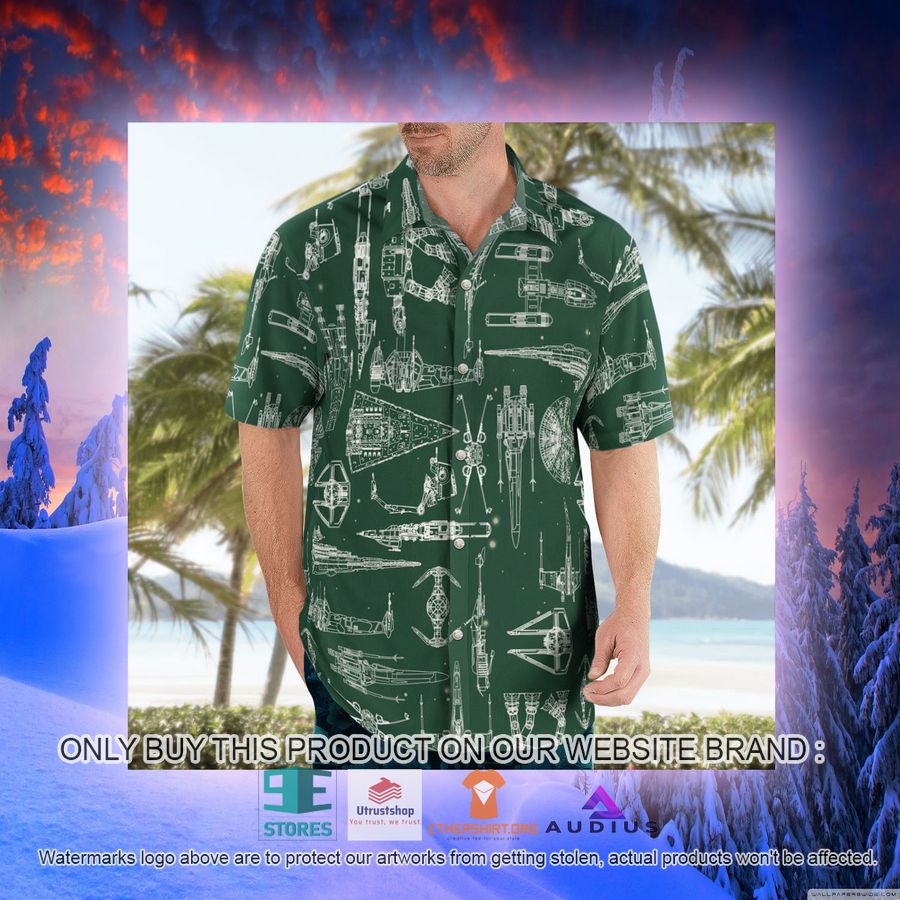 star wars ship pattern green hawaii shirt shorts 8 62121