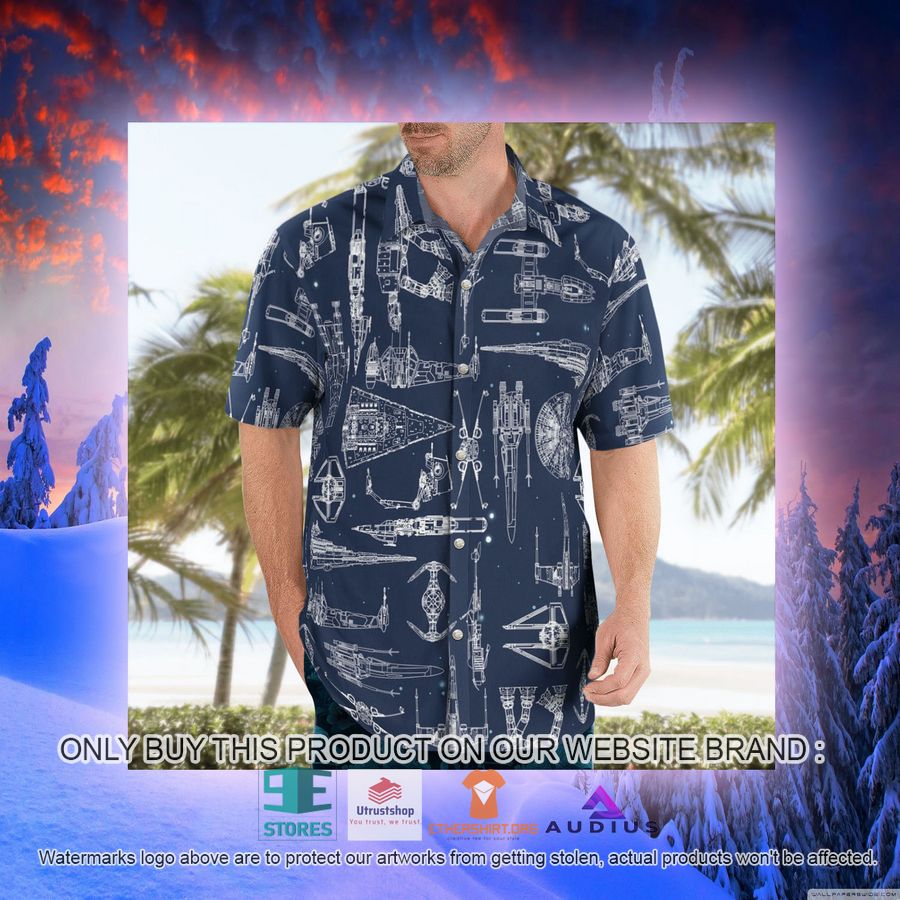 star wars ship pattern navy hawaii shirt shorts 10 78932