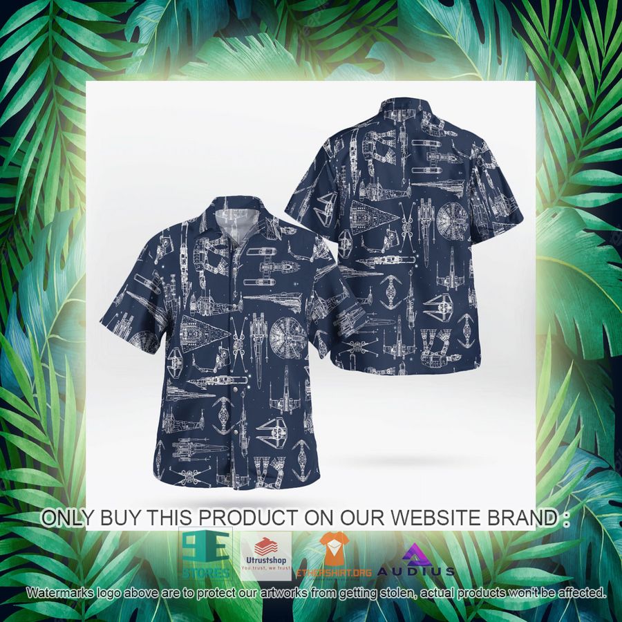 star wars ship pattern navy hawaii shirt shorts 14 34719