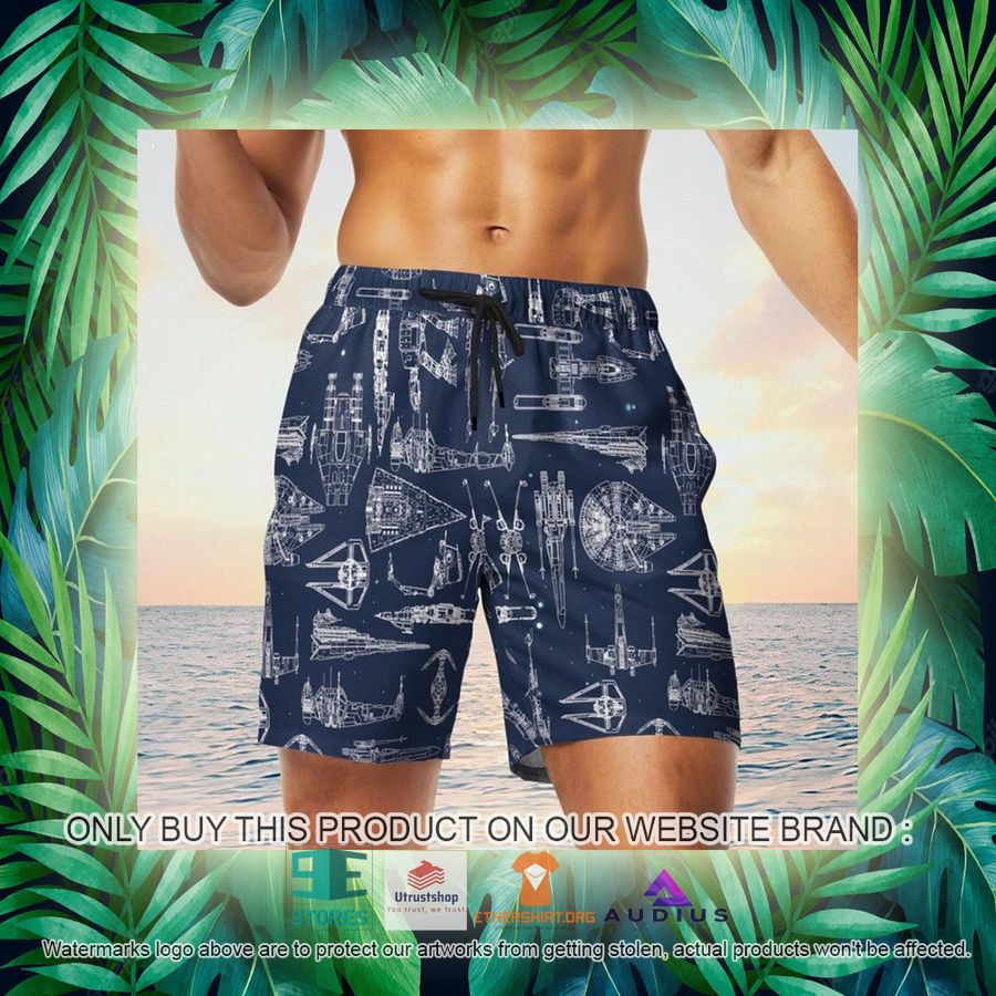 star wars ship pattern navy hawaii shirt shorts 17 2790