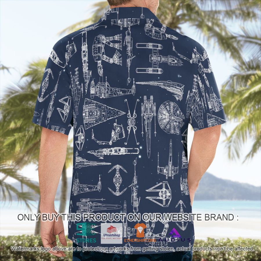 star wars ship pattern navy hawaii shirt shorts 3 39333