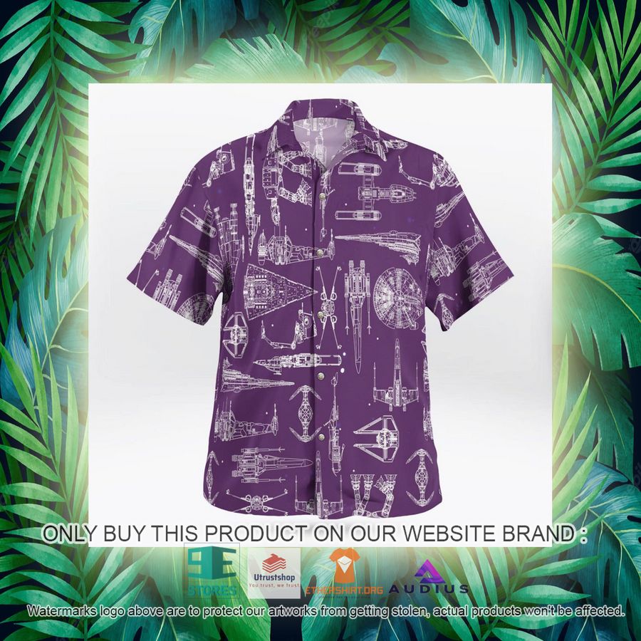 star wars ship pattern violet hawaii shirt shorts 13 41229
