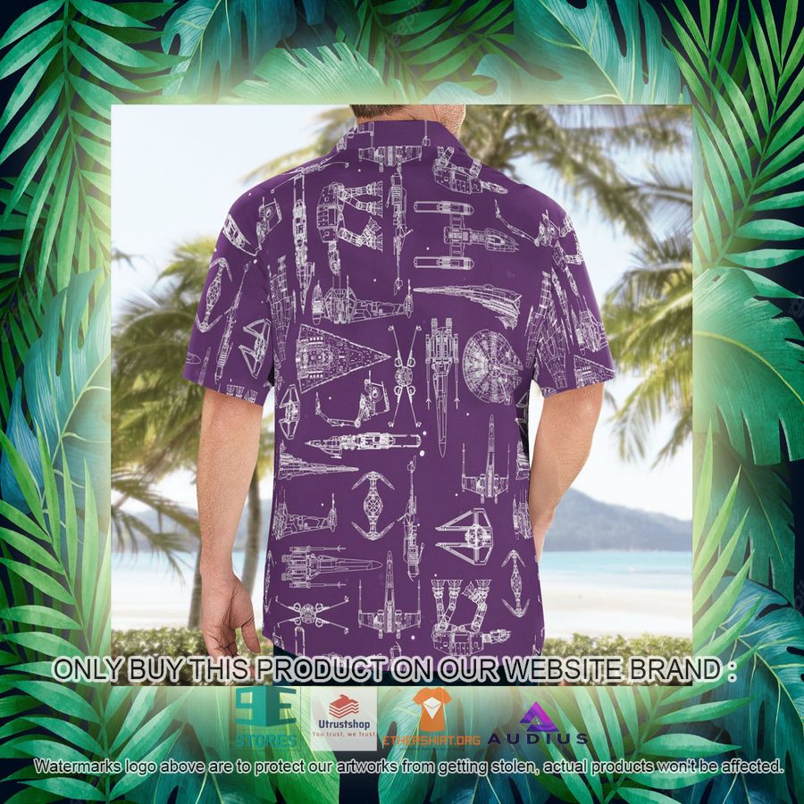 star wars ship pattern violet hawaii shirt shorts 15 27358