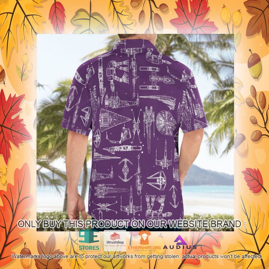 star wars ship pattern violet hawaii shirt shorts 21 88186