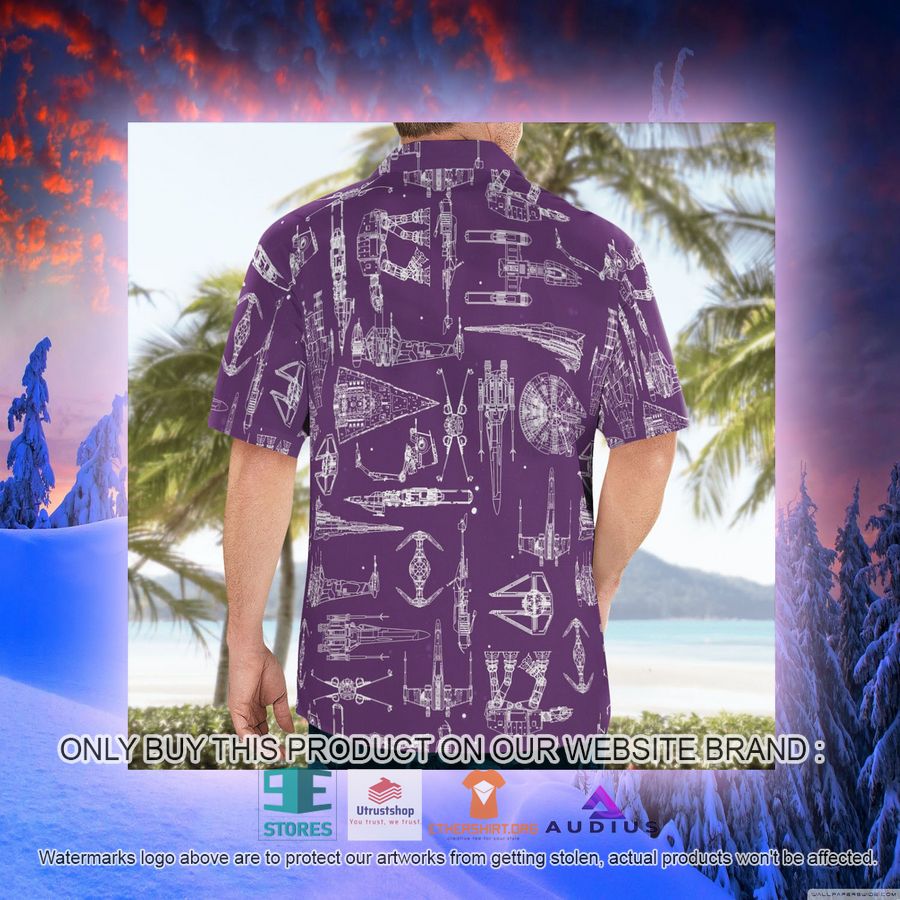 star wars ship pattern violet hawaii shirt shorts 9 16478